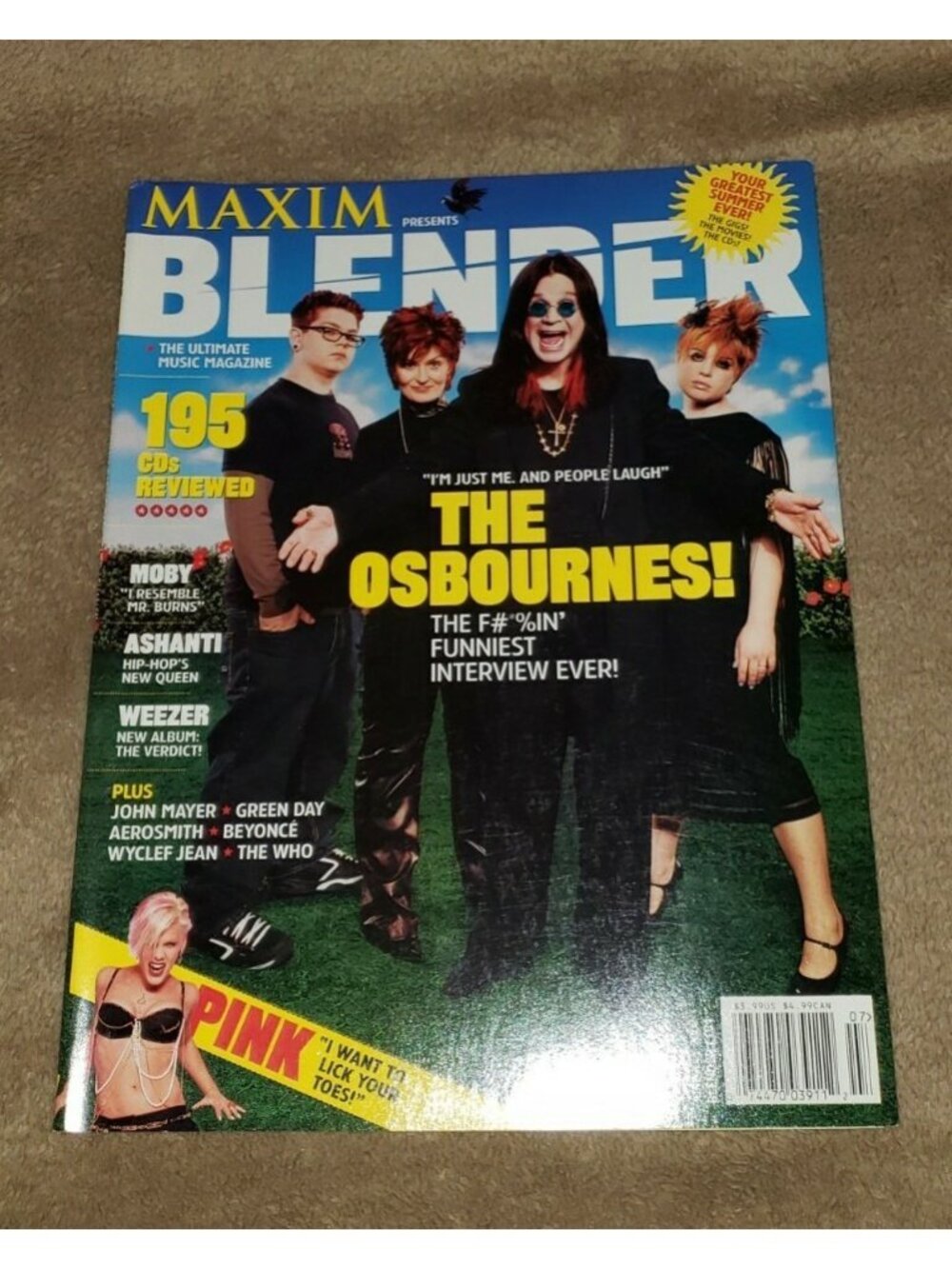 BLENDER june/july 2002 THE OSBOURNES  cover  ozzy osbourne